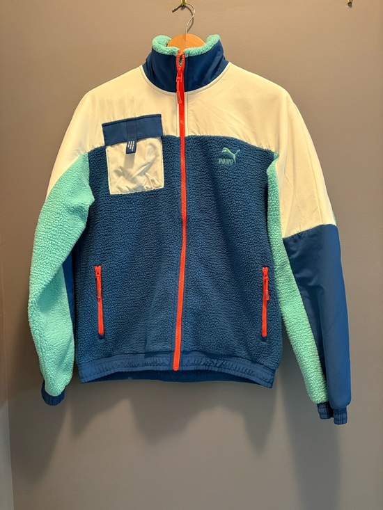 Puma Other - Puma Colorblock Sherpa Jacket in Teal, Navy, White & Orange